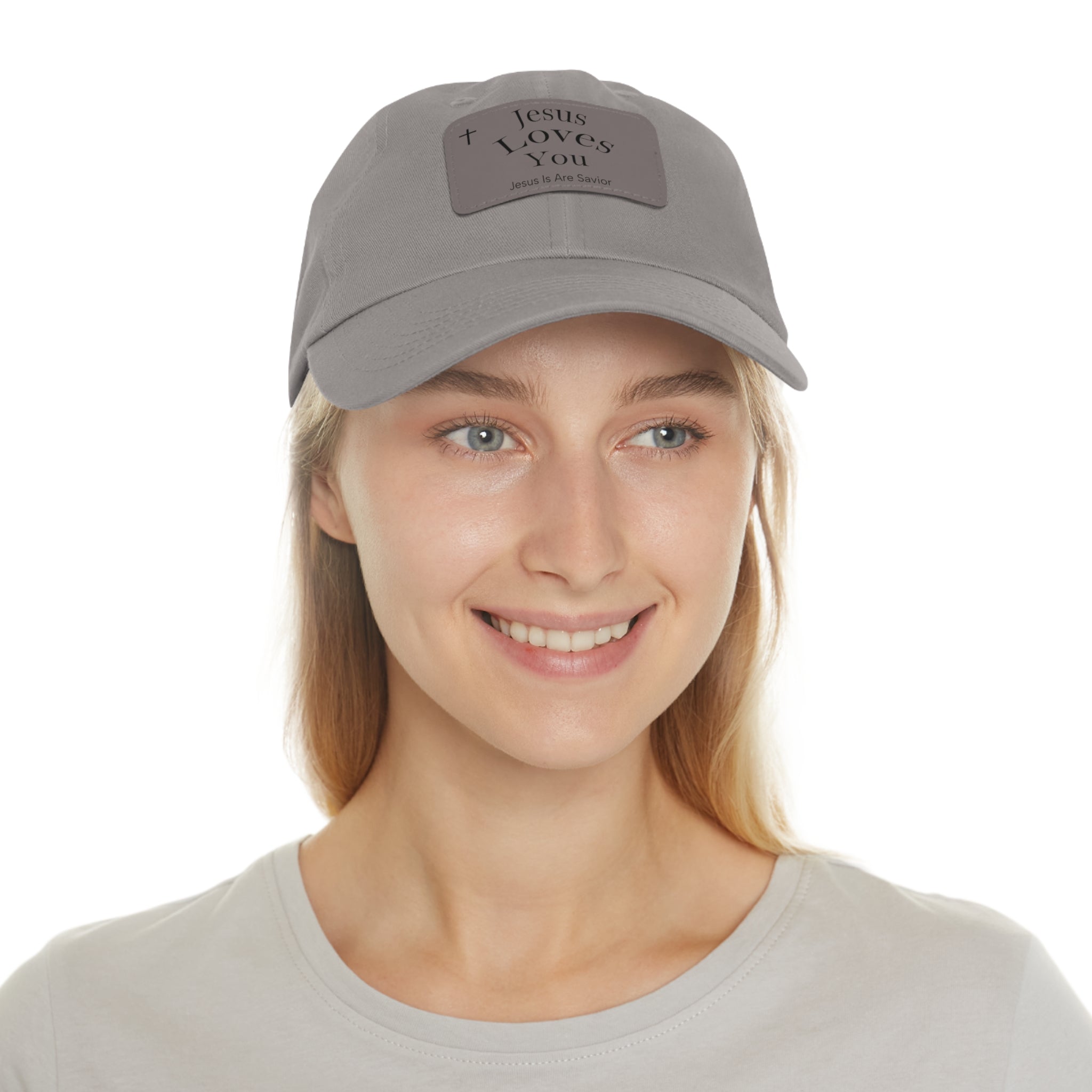 Jesus Loves You Leather Patch Dad Hat — Faith Baseball Cap