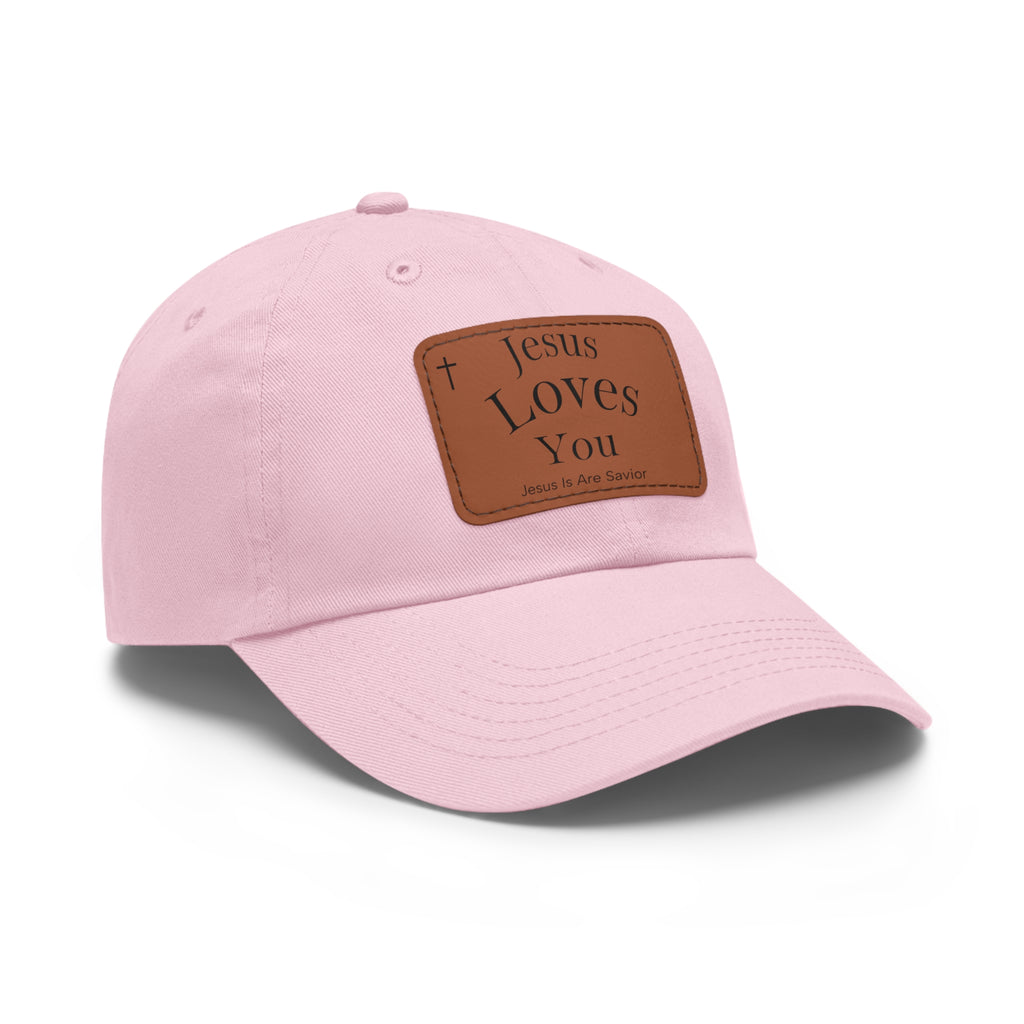 Jesus Loves You Leather Patch Dad Hat — Faith Baseball Cap
