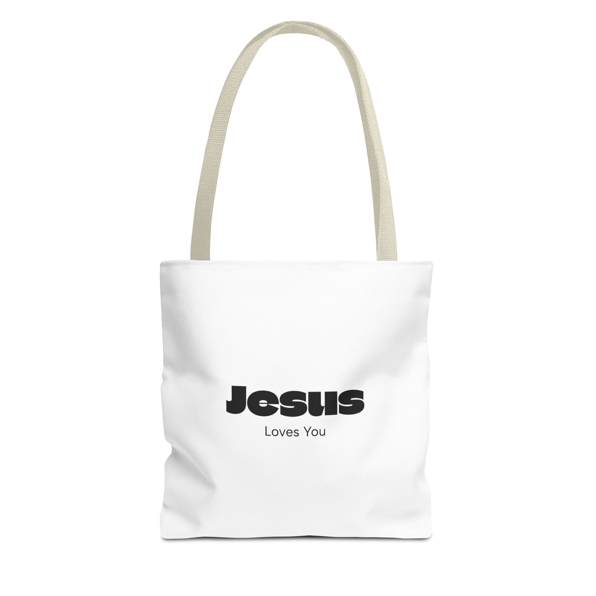 Christian Message Tote Bag — "Jesus Loves You" / "New Day" Inspirational