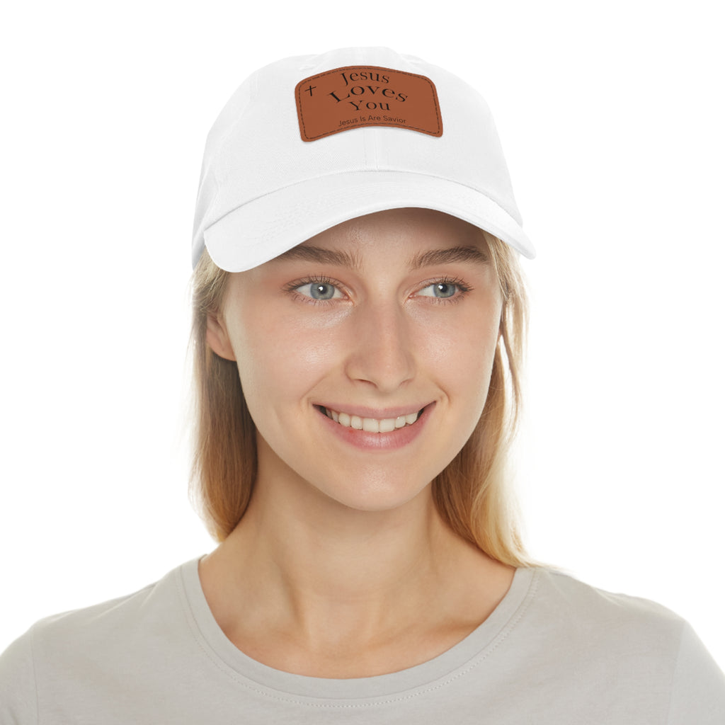 Jesus Loves You Leather Patch Dad Hat — Faith Baseball Cap