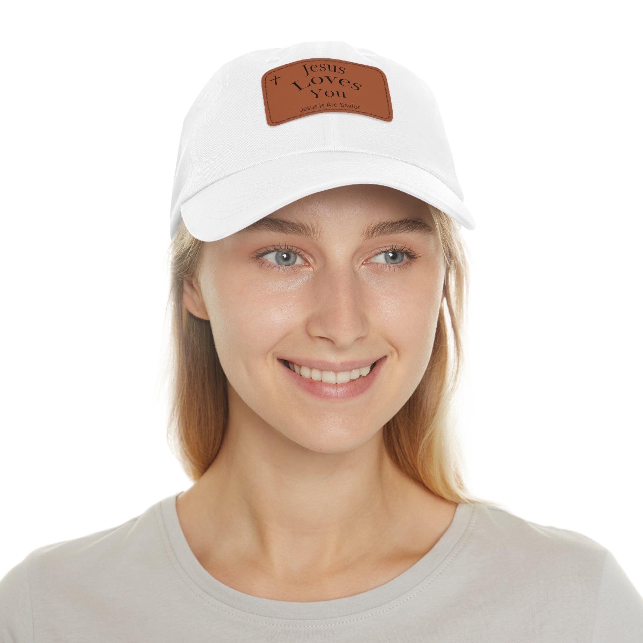 Jesus Loves You Leather Patch Dad Hat — Faith Baseball Cap
