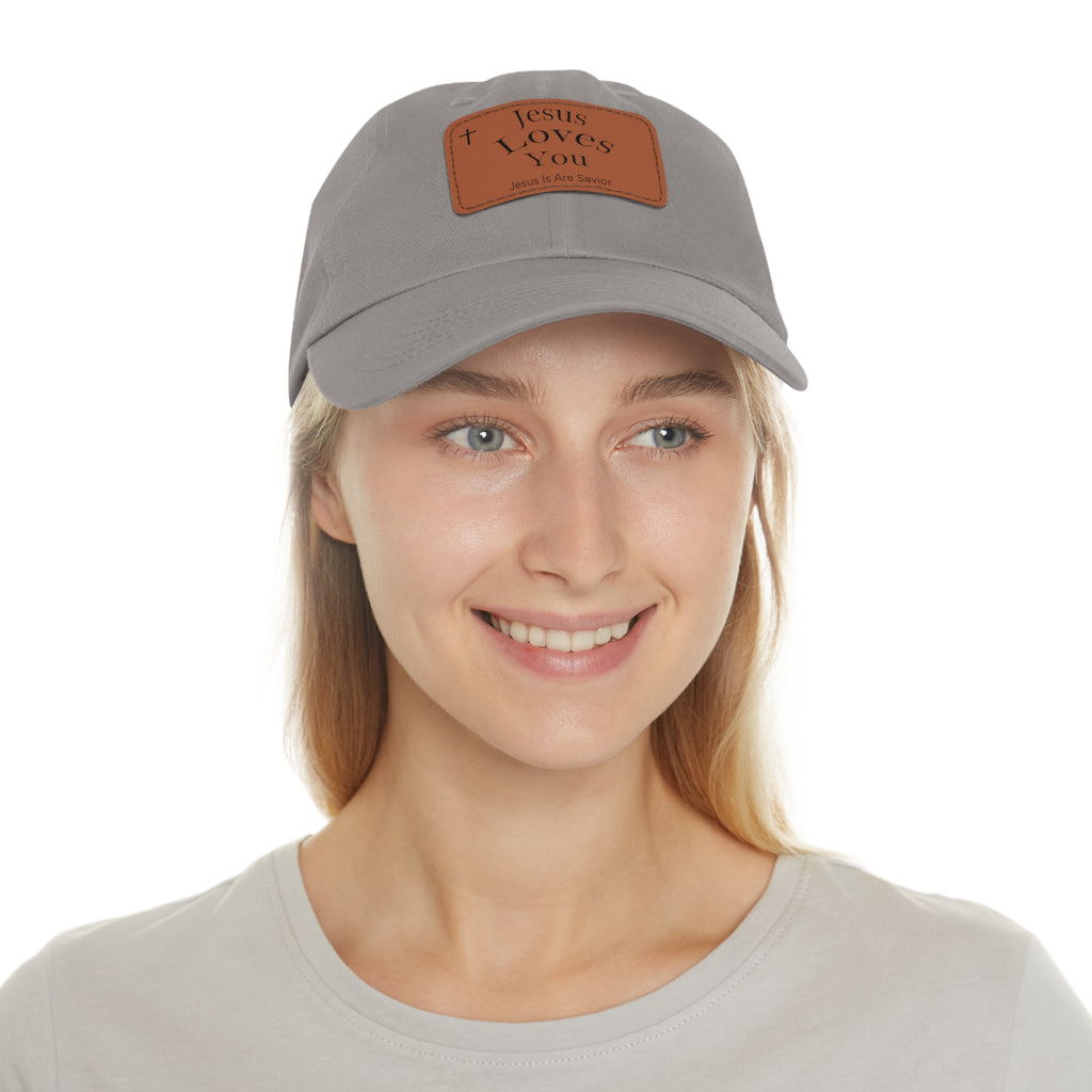 Jesus Loves You Leather Patch Dad Hat — Faith Baseball Cap