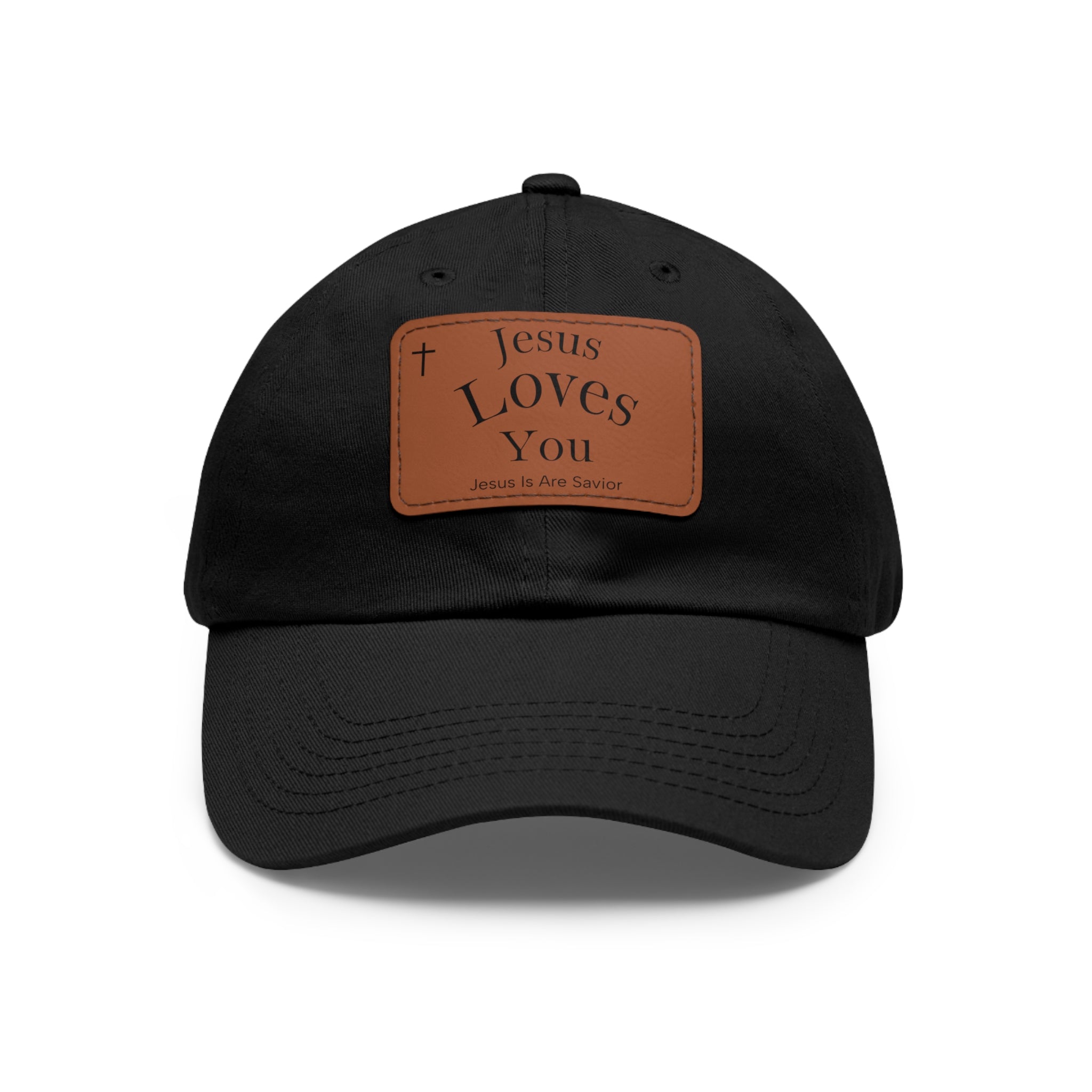 Jesus Loves You Leather Patch Dad Hat — Faith Baseball Cap