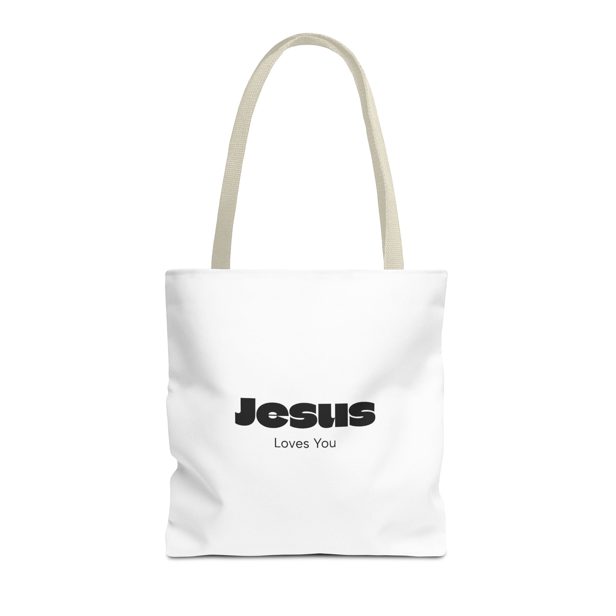 Christian Message Tote Bag — "Jesus Loves You" / "New Day" Inspirational