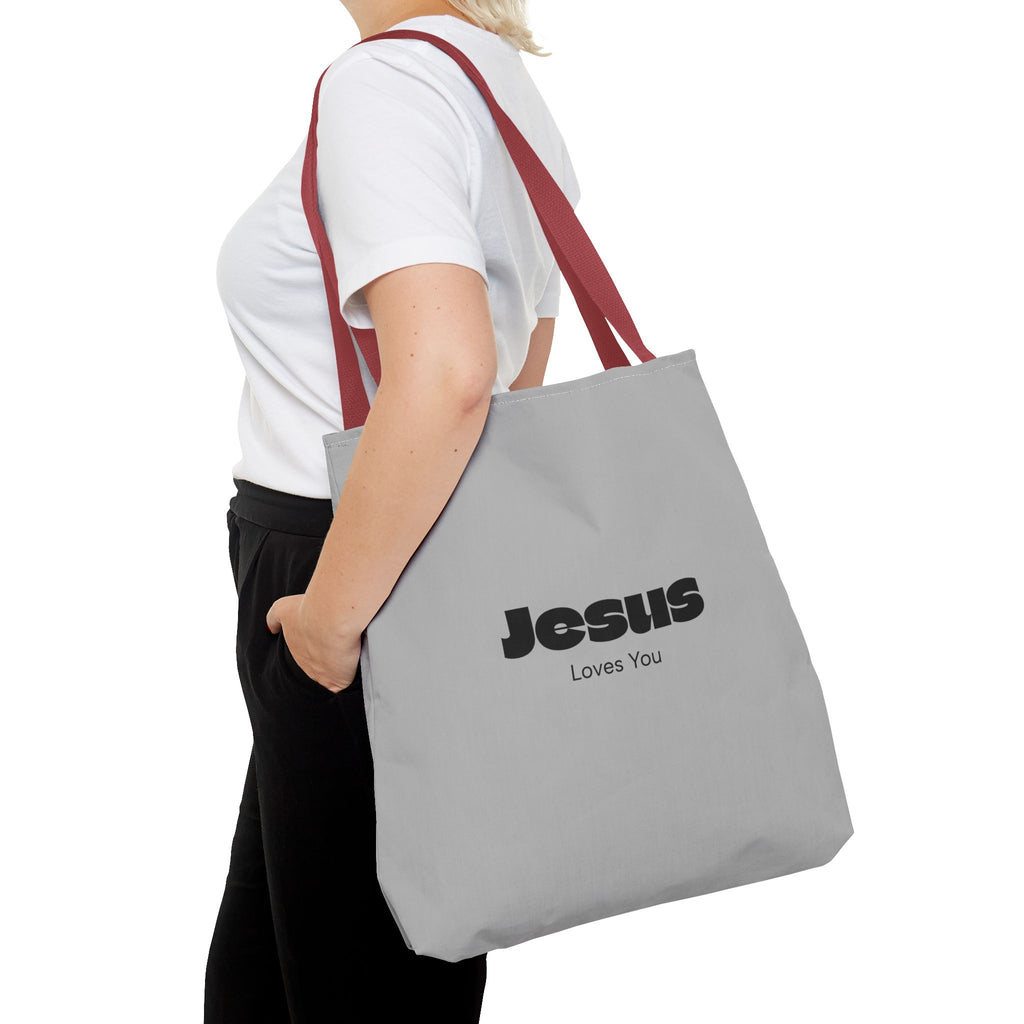 Christian Message Tote Bag — "Jesus Loves You" / "New Day" Inspirational