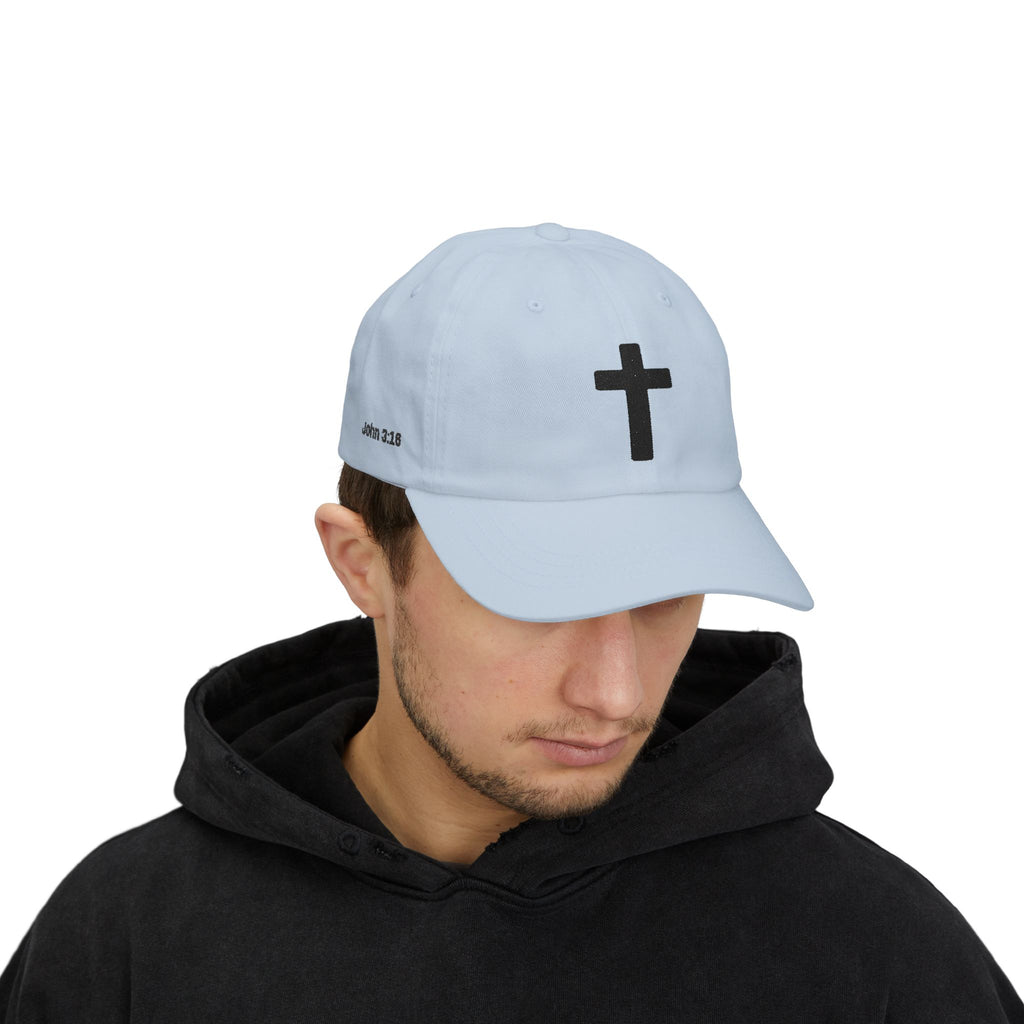 Christian Cross Dad Cap — Minimal Embroidered Faith Baseball Hat