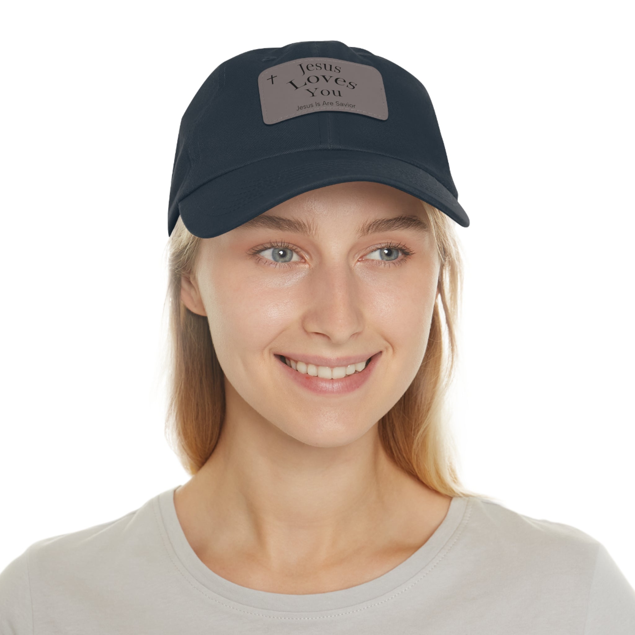 Jesus Loves You Leather Patch Dad Hat — Faith Baseball Cap