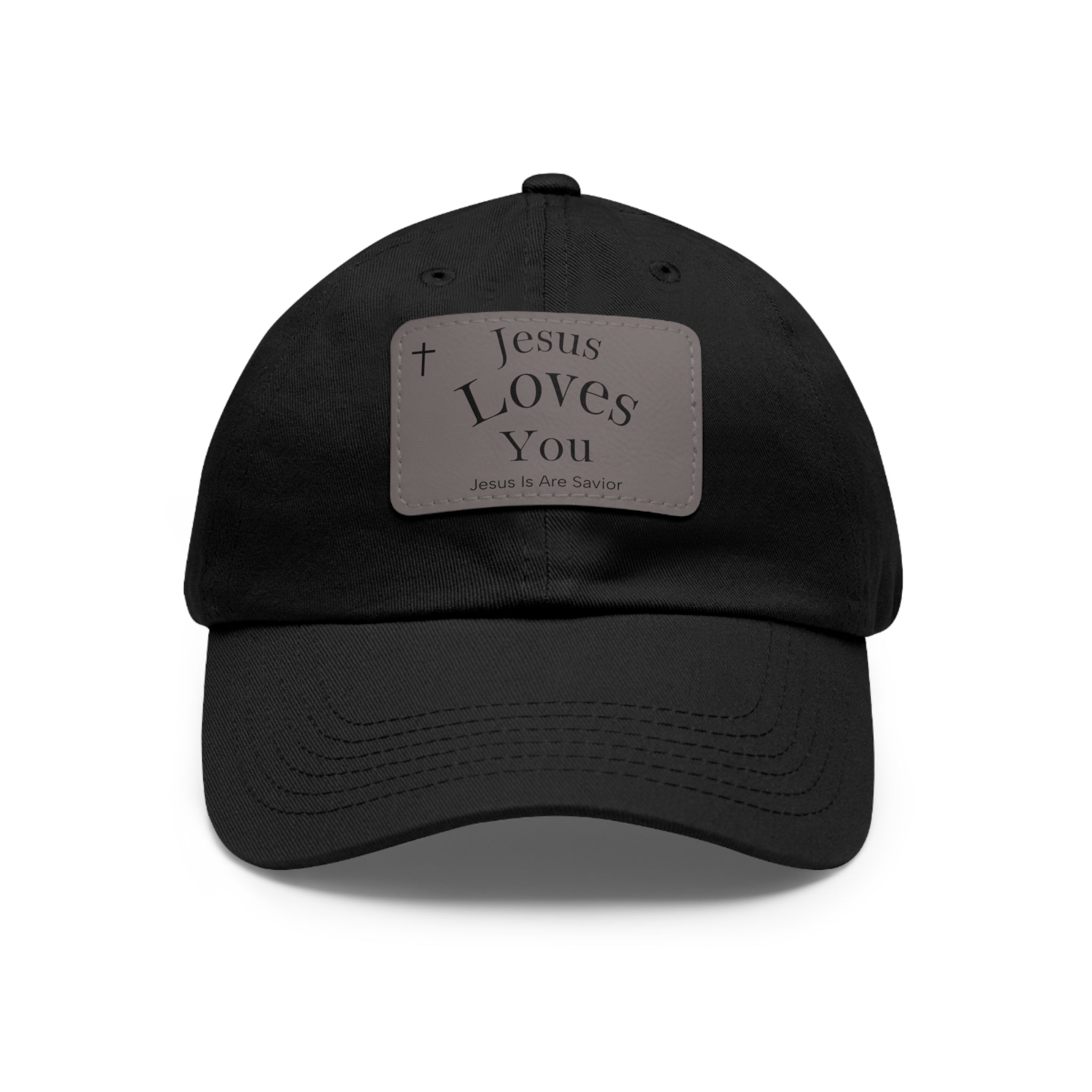 Jesus Loves You Leather Patch Dad Hat — Faith Baseball Cap