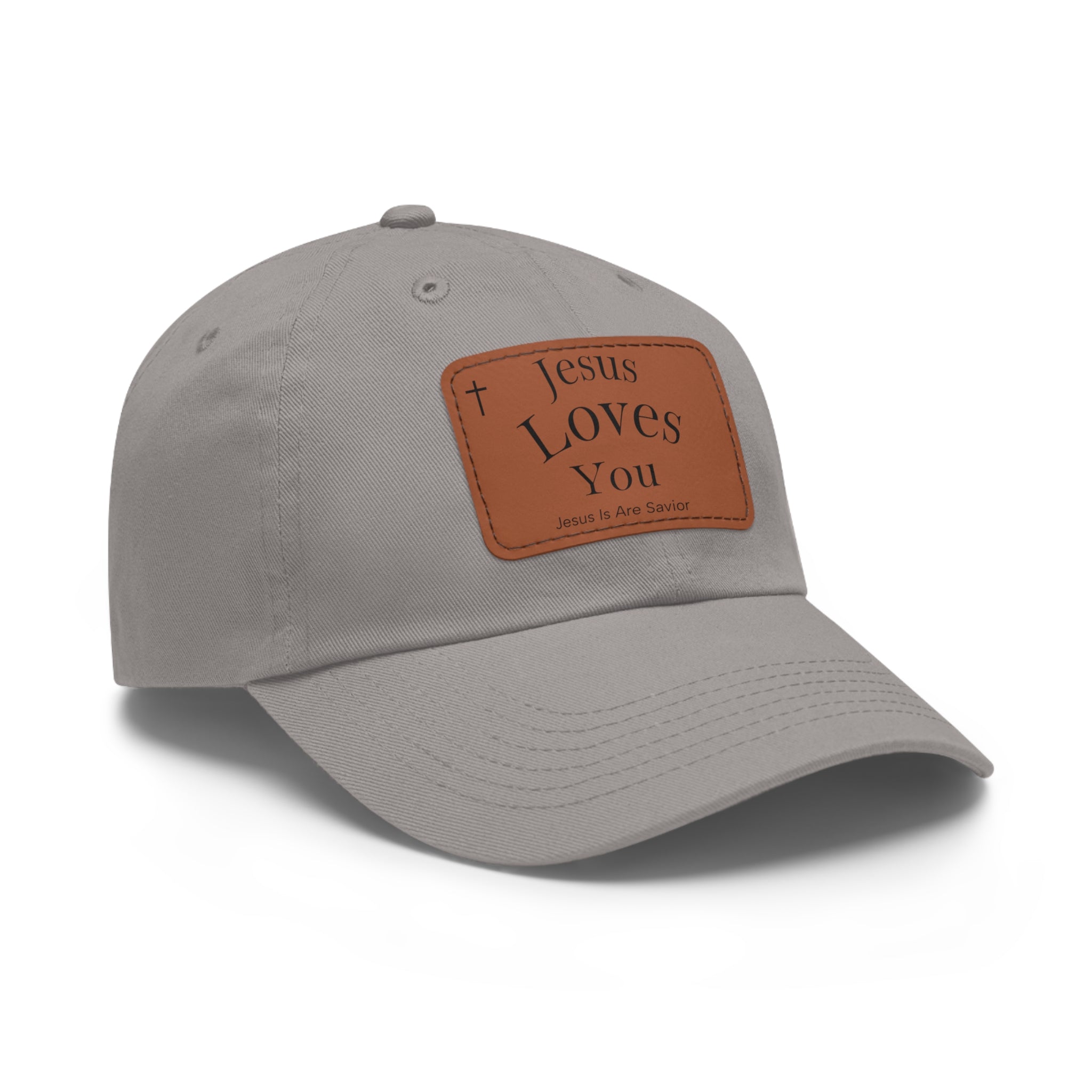 Jesus Loves You Leather Patch Dad Hat — Faith Baseball Cap