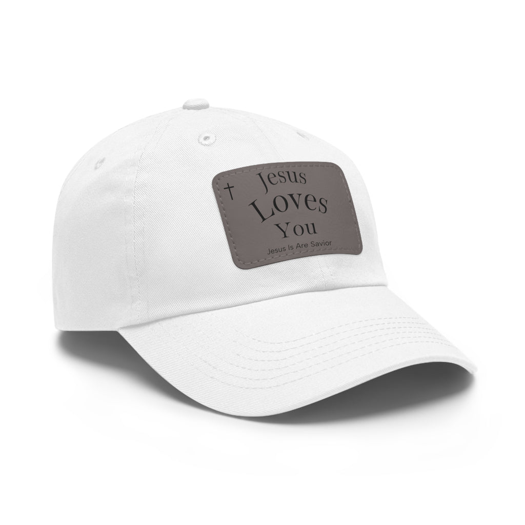 Jesus Loves You Leather Patch Dad Hat — Faith Baseball Cap