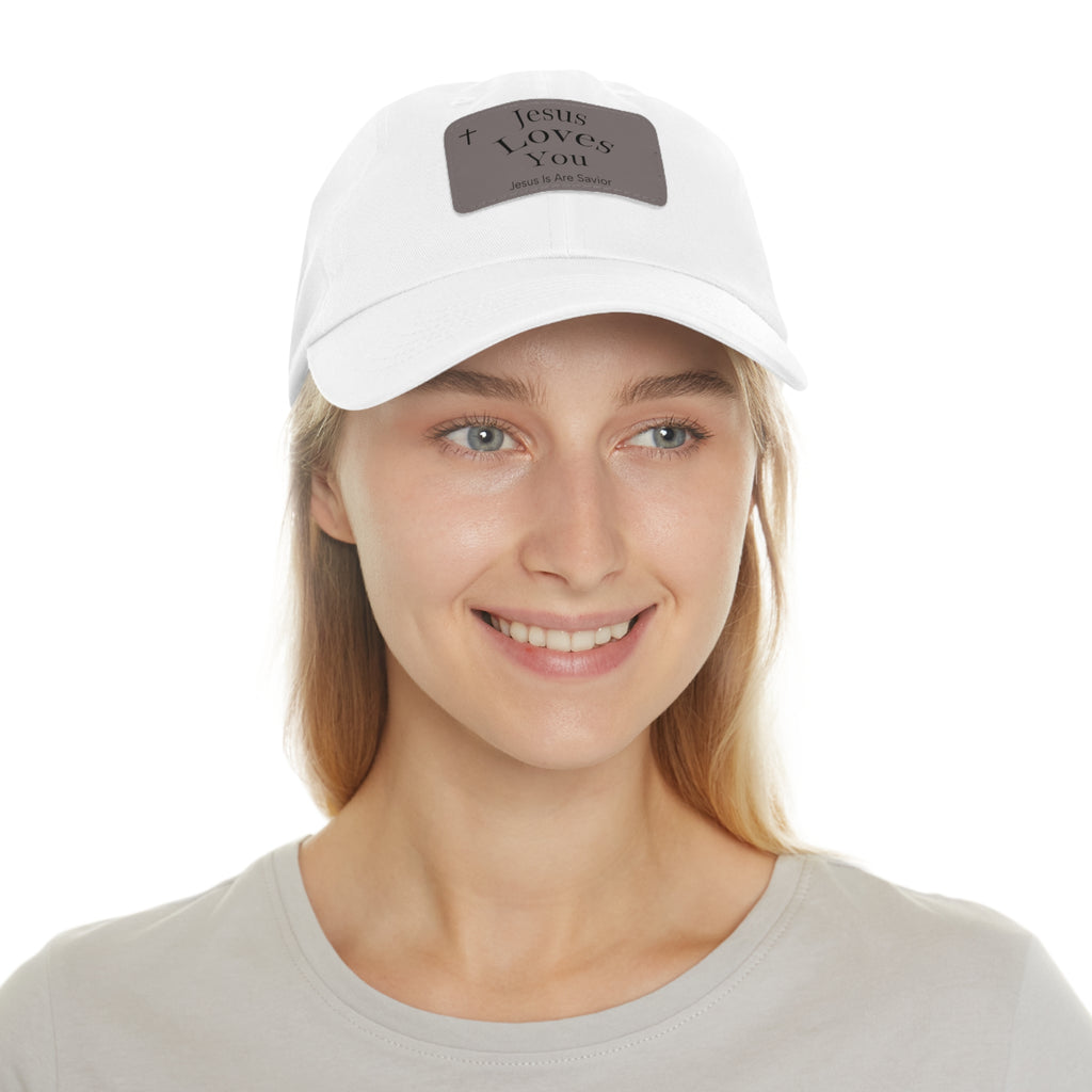 Jesus Loves You Leather Patch Dad Hat — Faith Baseball Cap