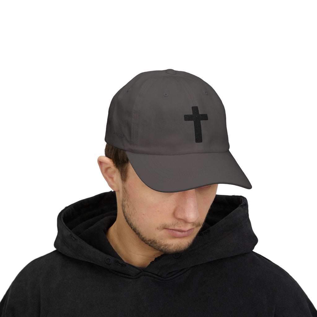 Christian Cross Dad Cap — Minimal Embroidered Faith Baseball Hat