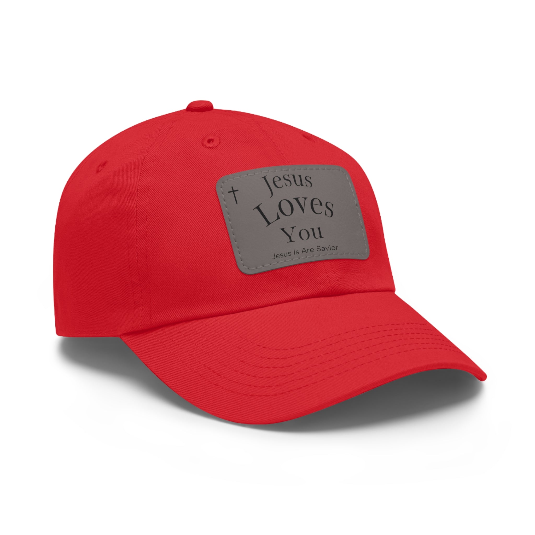 Jesus Loves You Leather Patch Dad Hat — Faith Baseball Cap