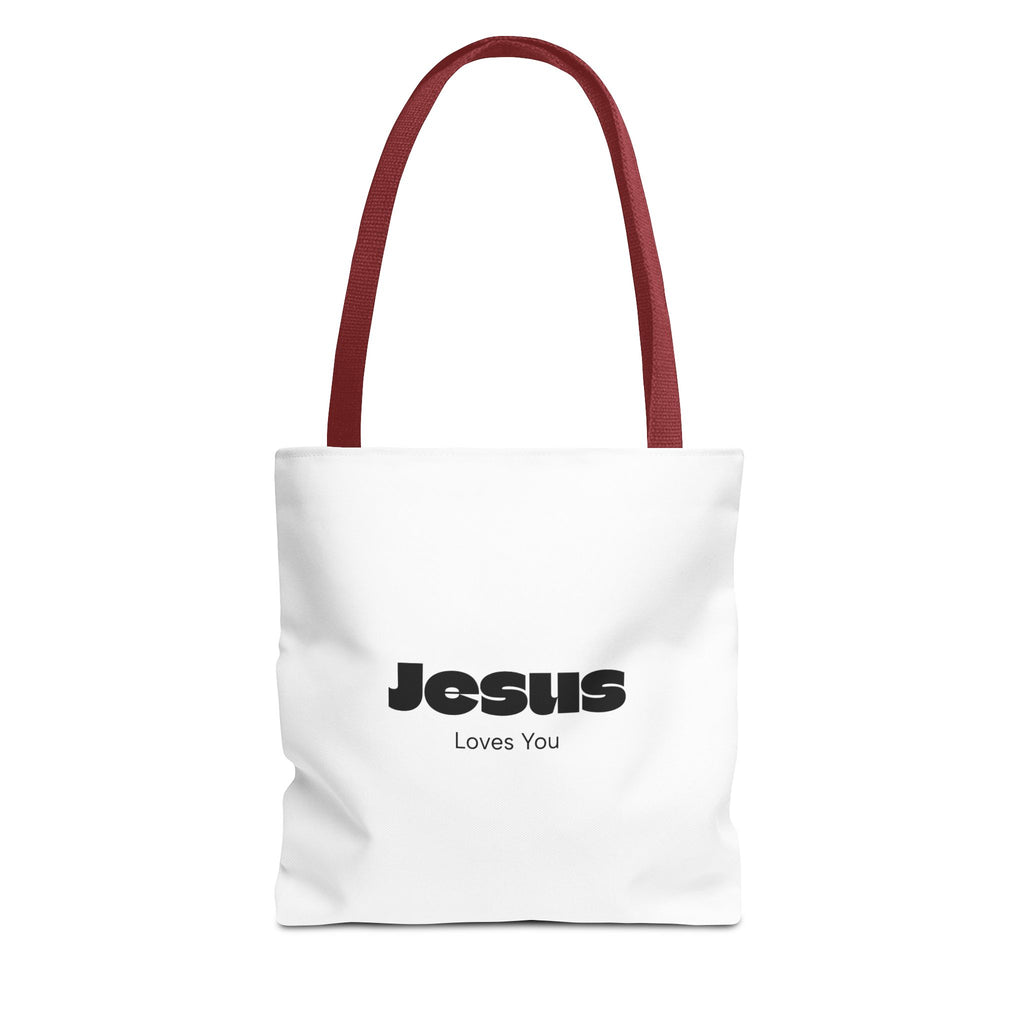 Christian Message Tote Bag — "Jesus Loves You" / "New Day" Inspirational
