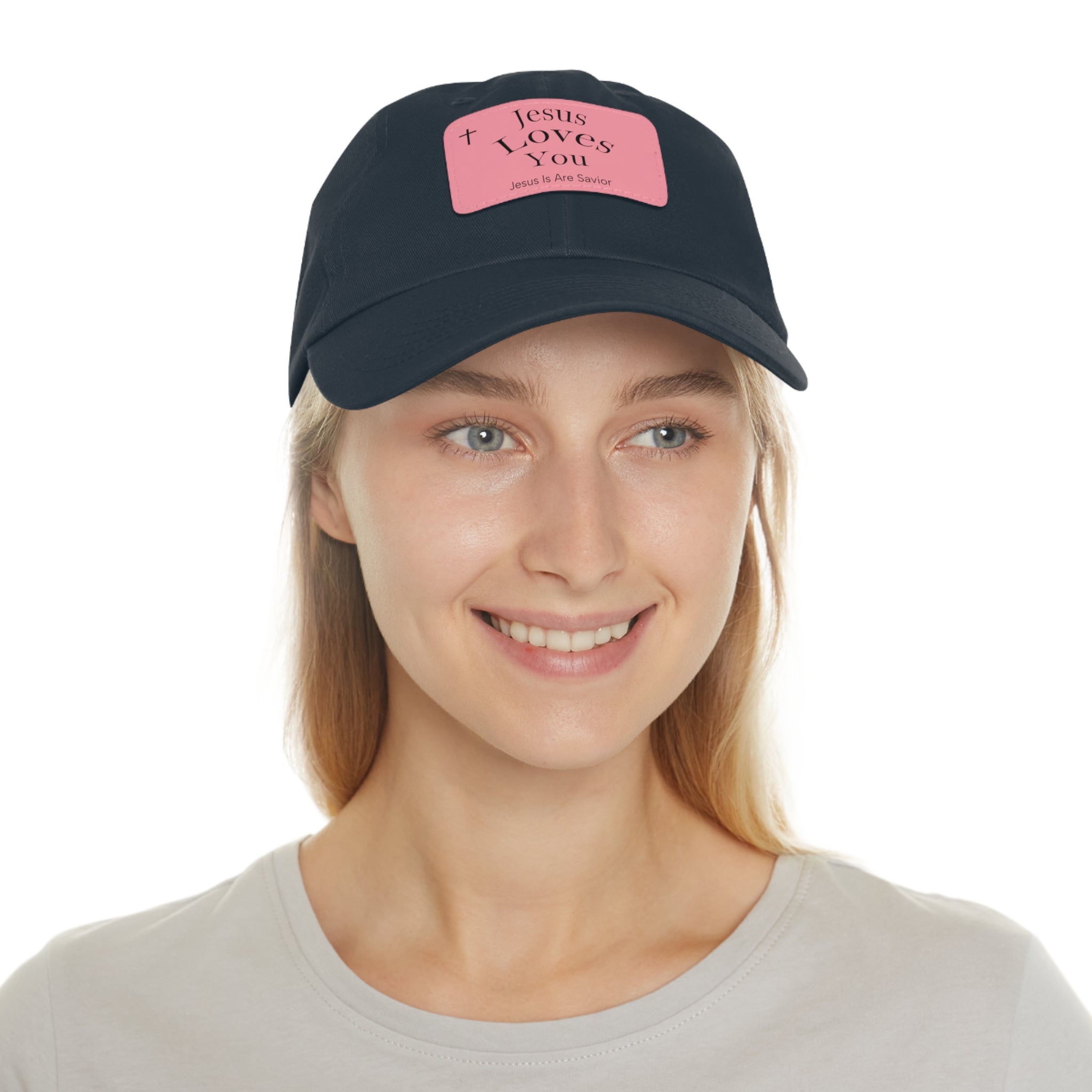Jesus Loves You Leather Patch Dad Hat — Faith Baseball Cap