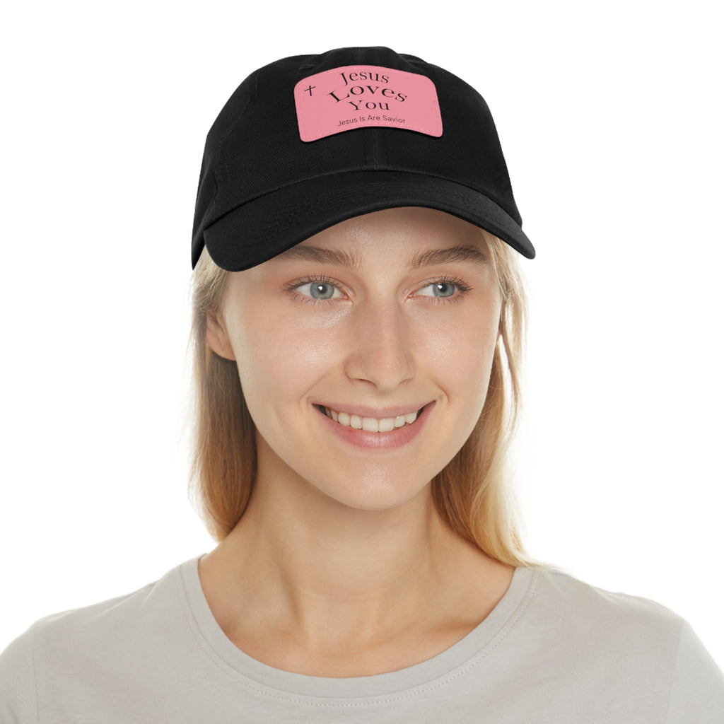 Jesus Loves You Leather Patch Dad Hat — Faith Baseball Cap