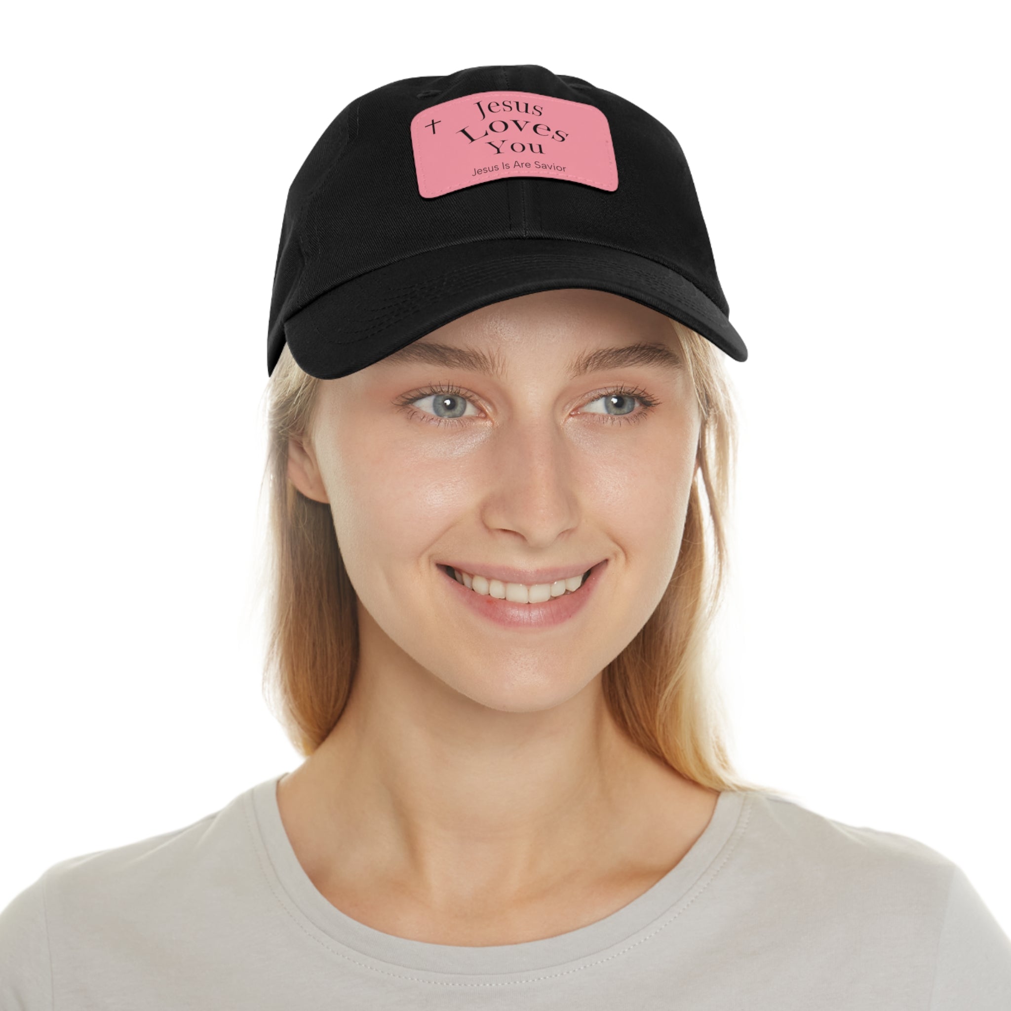 Jesus Loves You Leather Patch Dad Hat — Faith Baseball Cap