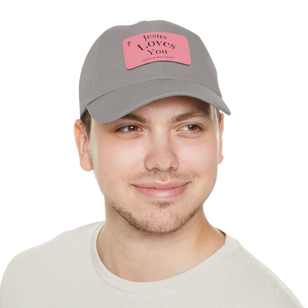 Jesus Loves You Leather Patch Dad Hat — Faith Baseball Cap