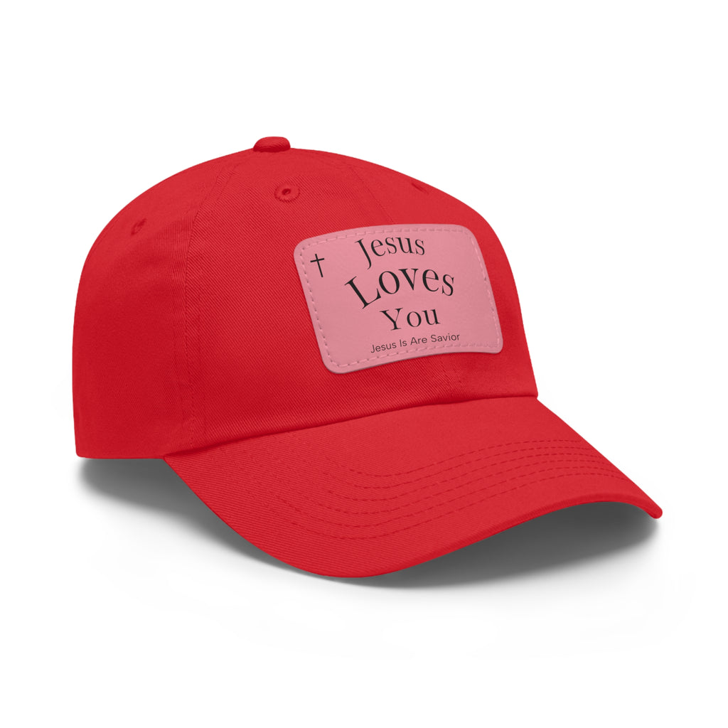 Jesus Loves You Leather Patch Dad Hat — Faith Baseball Cap