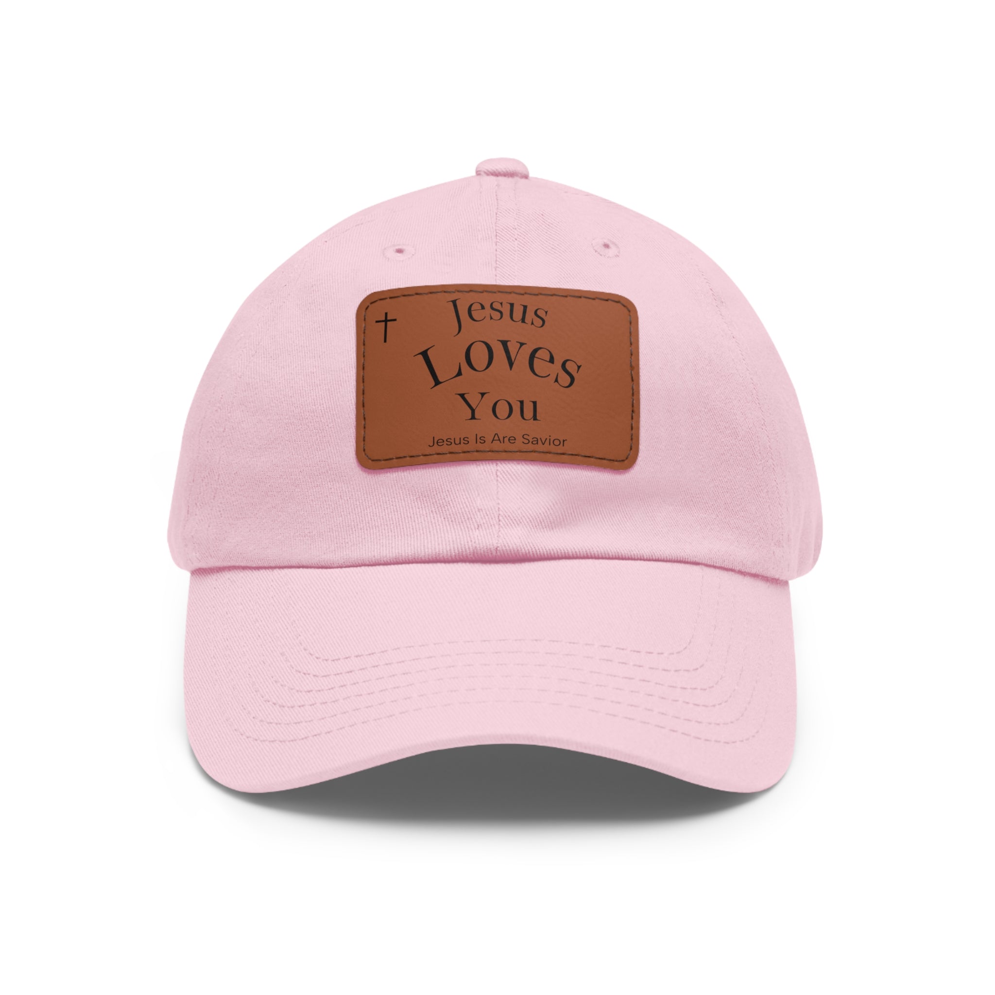 Jesus Loves You Leather Patch Dad Hat — Faith Baseball Cap