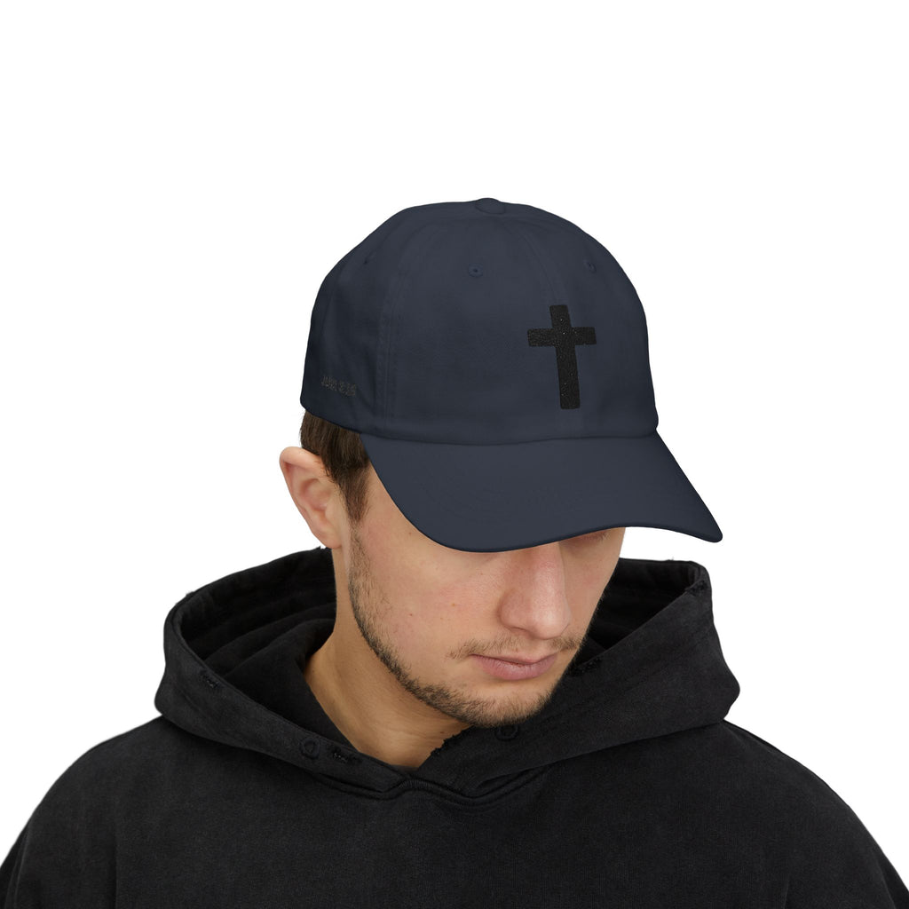 Christian Cross Dad Cap — Minimal Embroidered Faith Baseball Hat