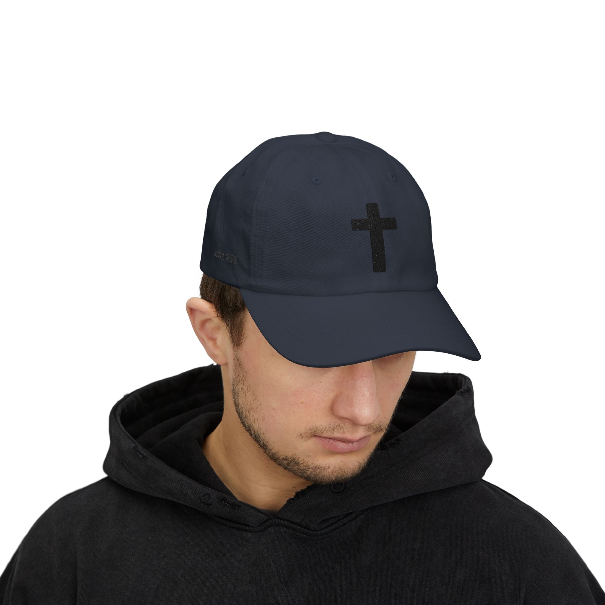 Christian Cross Dad Cap — Minimal Embroidered Faith Baseball Hat