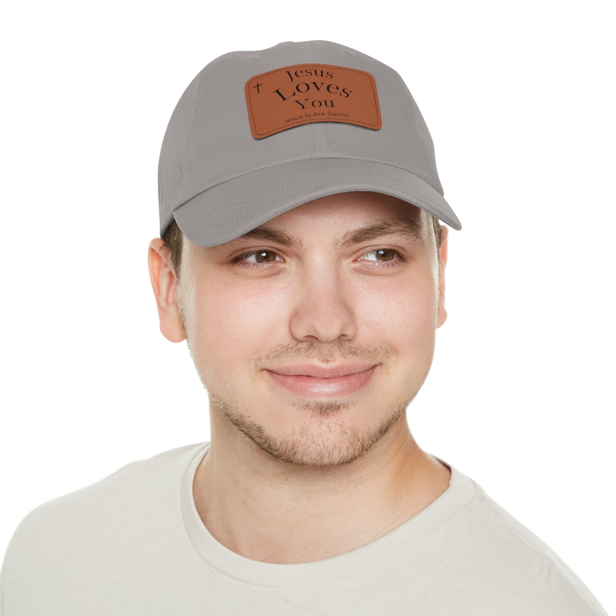 Jesus Loves You Leather Patch Dad Hat — Faith Baseball Cap
