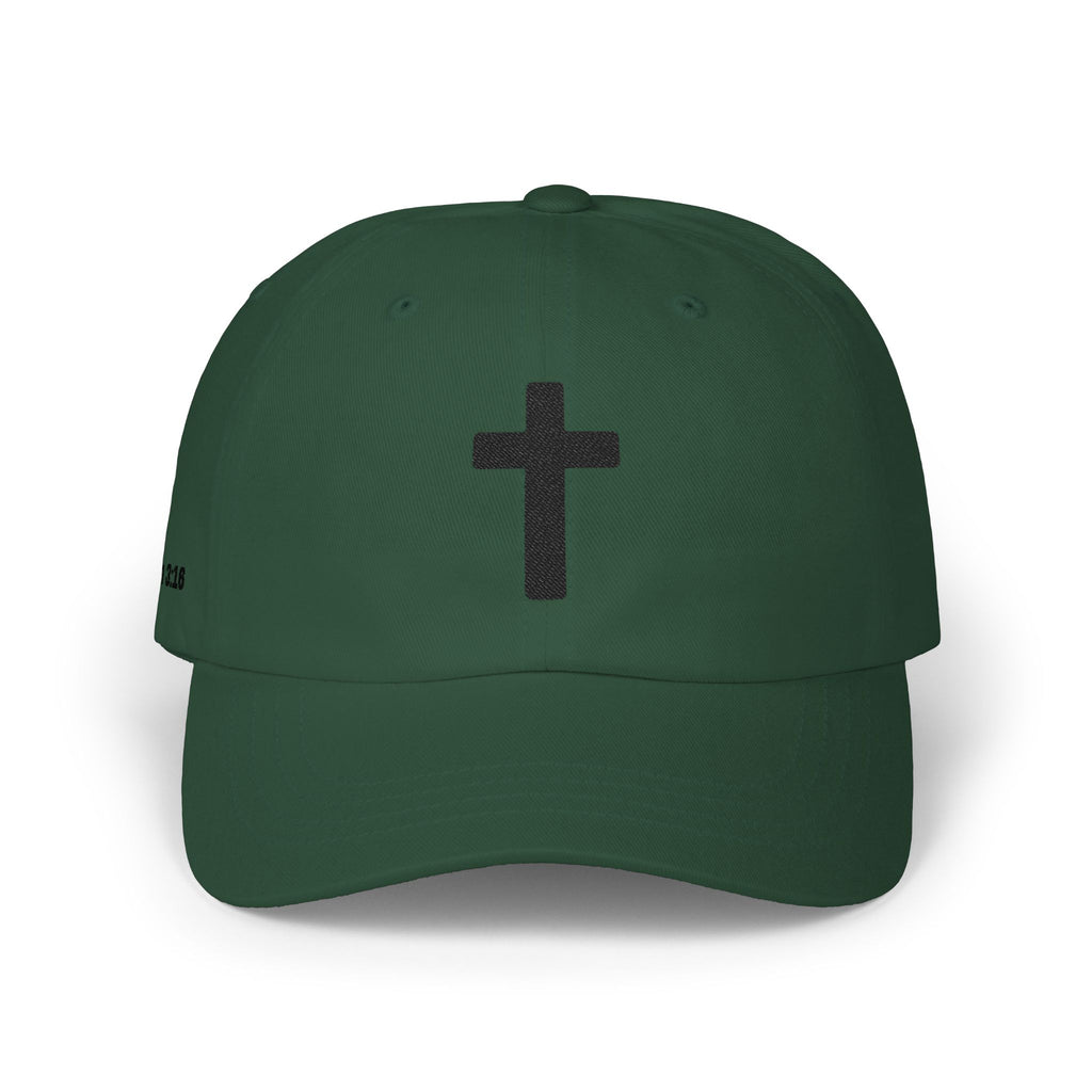 Christian Cross Dad Cap — Minimal Embroidered Faith Baseball Hat
