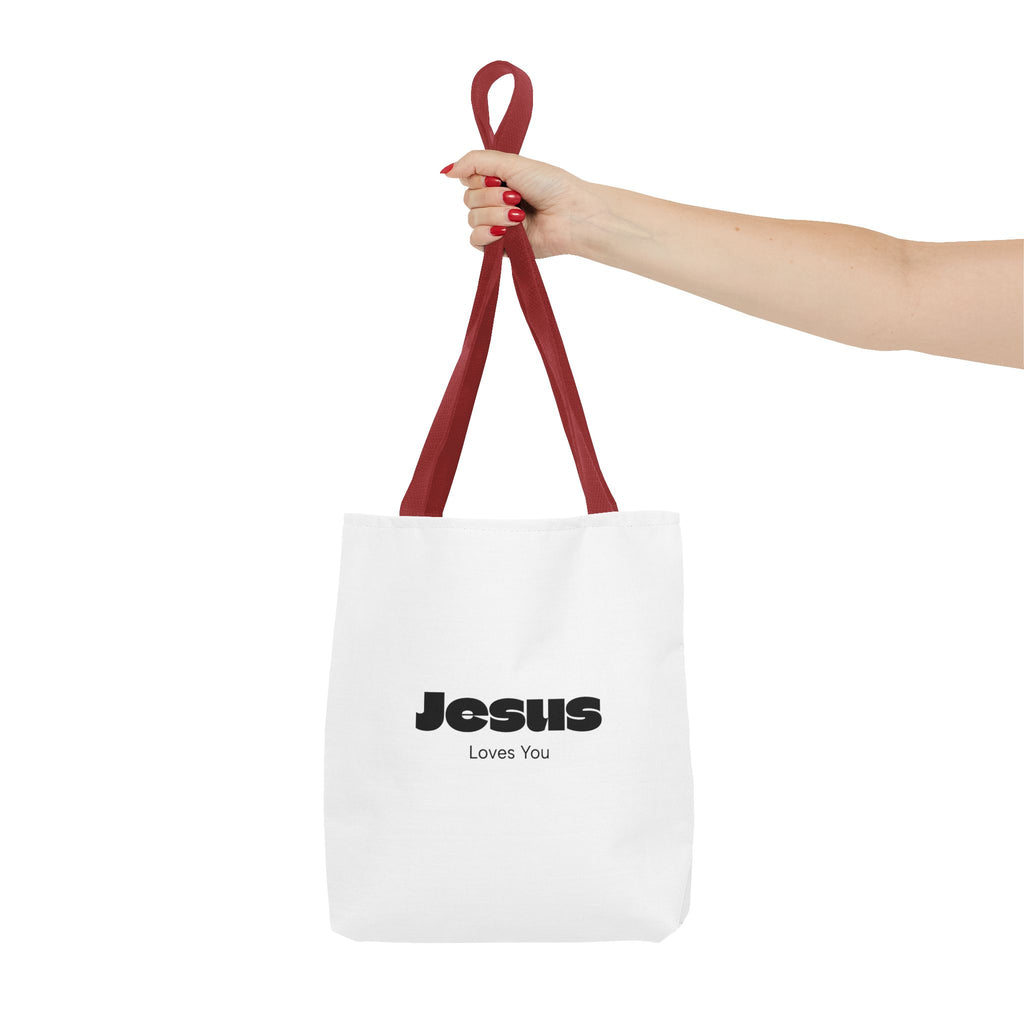 Christian Message Tote Bag — "Jesus Loves You" / "New Day" Inspirational