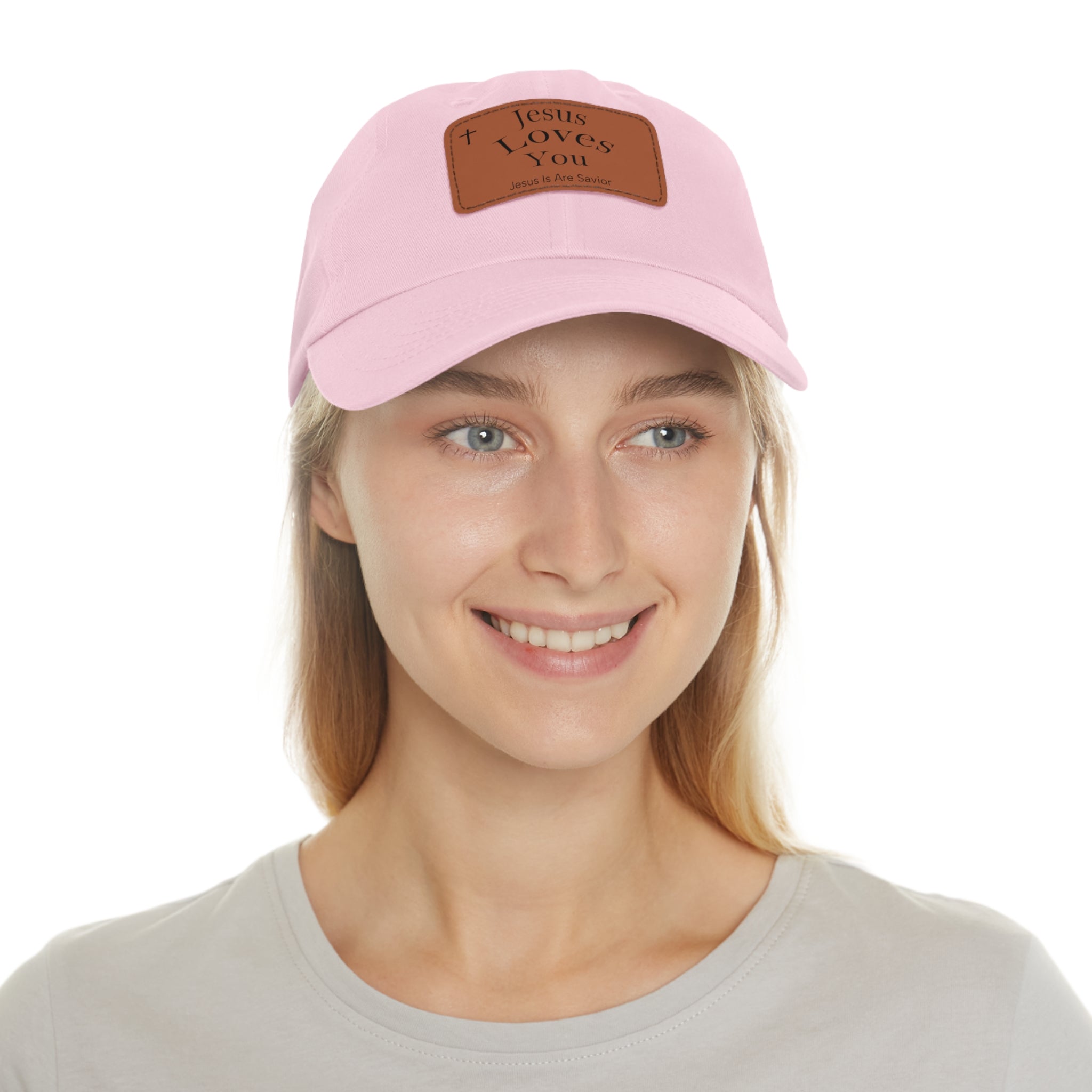 Jesus Loves You Leather Patch Dad Hat — Faith Baseball Cap