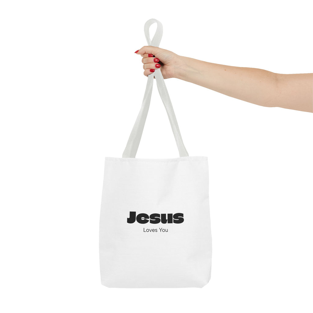 Christian Message Tote Bag — "Jesus Loves You" / "New Day" Inspirational