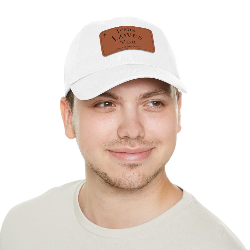Jesus Loves You Leather Patch Dad Hat — Faith Baseball Cap
