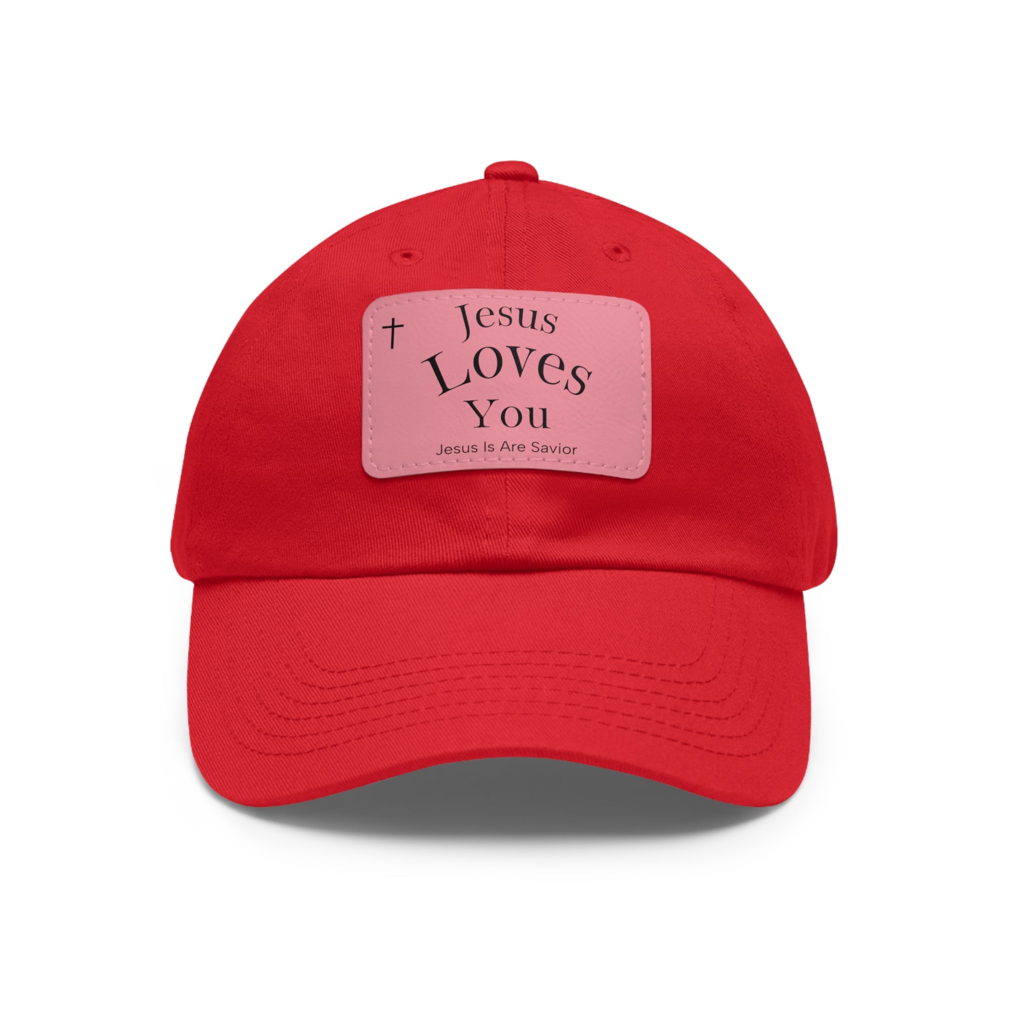 Jesus Loves You Leather Patch Dad Hat — Faith Baseball Cap