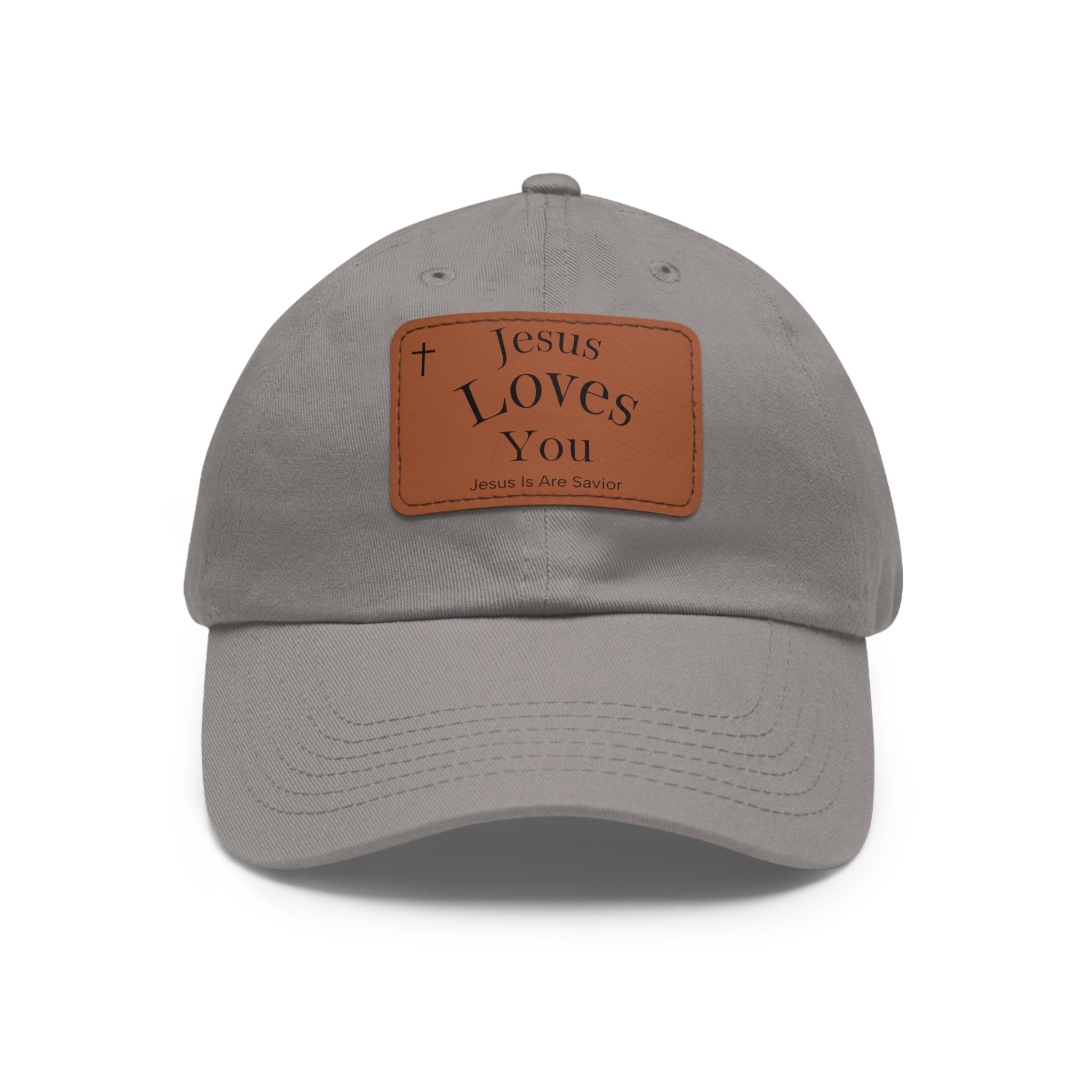 Jesus Loves You Leather Patch Dad Hat — Faith Baseball Cap