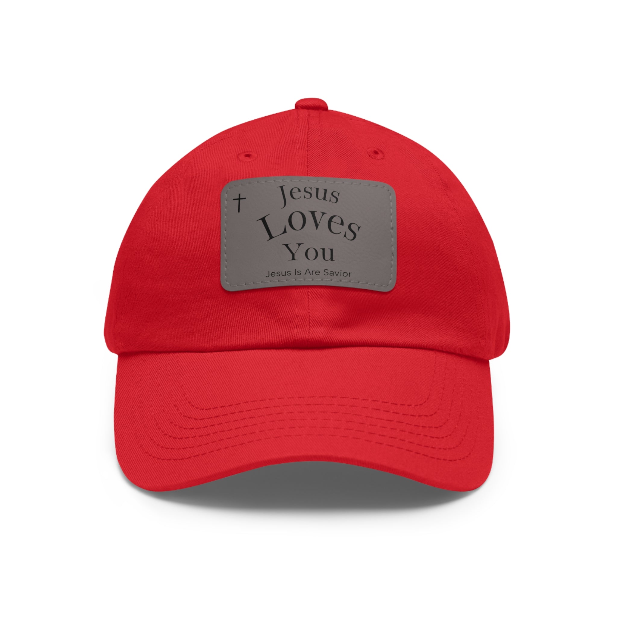 Jesus Loves You Leather Patch Dad Hat — Faith Baseball Cap