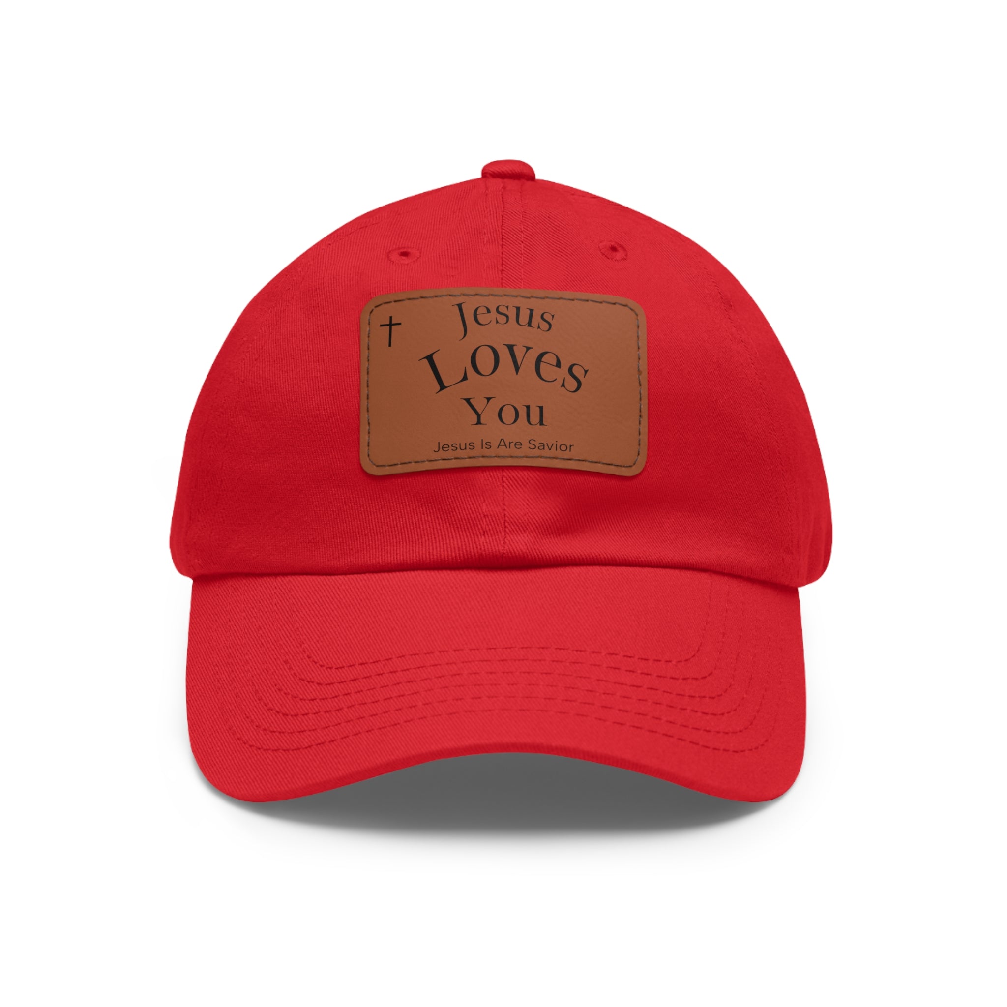 Jesus Loves You Leather Patch Dad Hat — Faith Baseball Cap