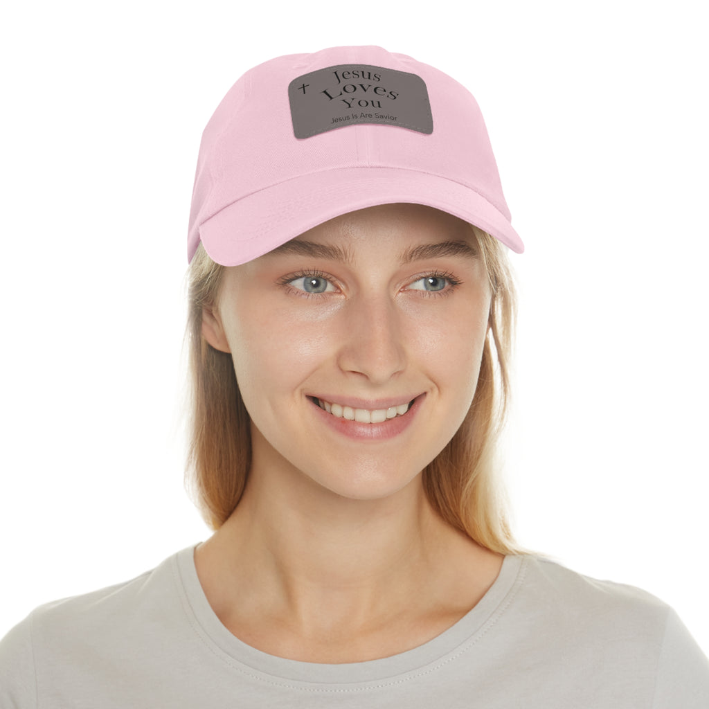 Jesus Loves You Leather Patch Dad Hat — Faith Baseball Cap