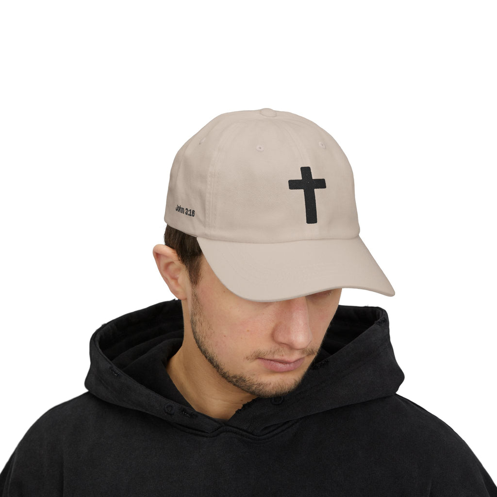 Christian Cross Dad Cap — Minimal Embroidered Faith Baseball Hat