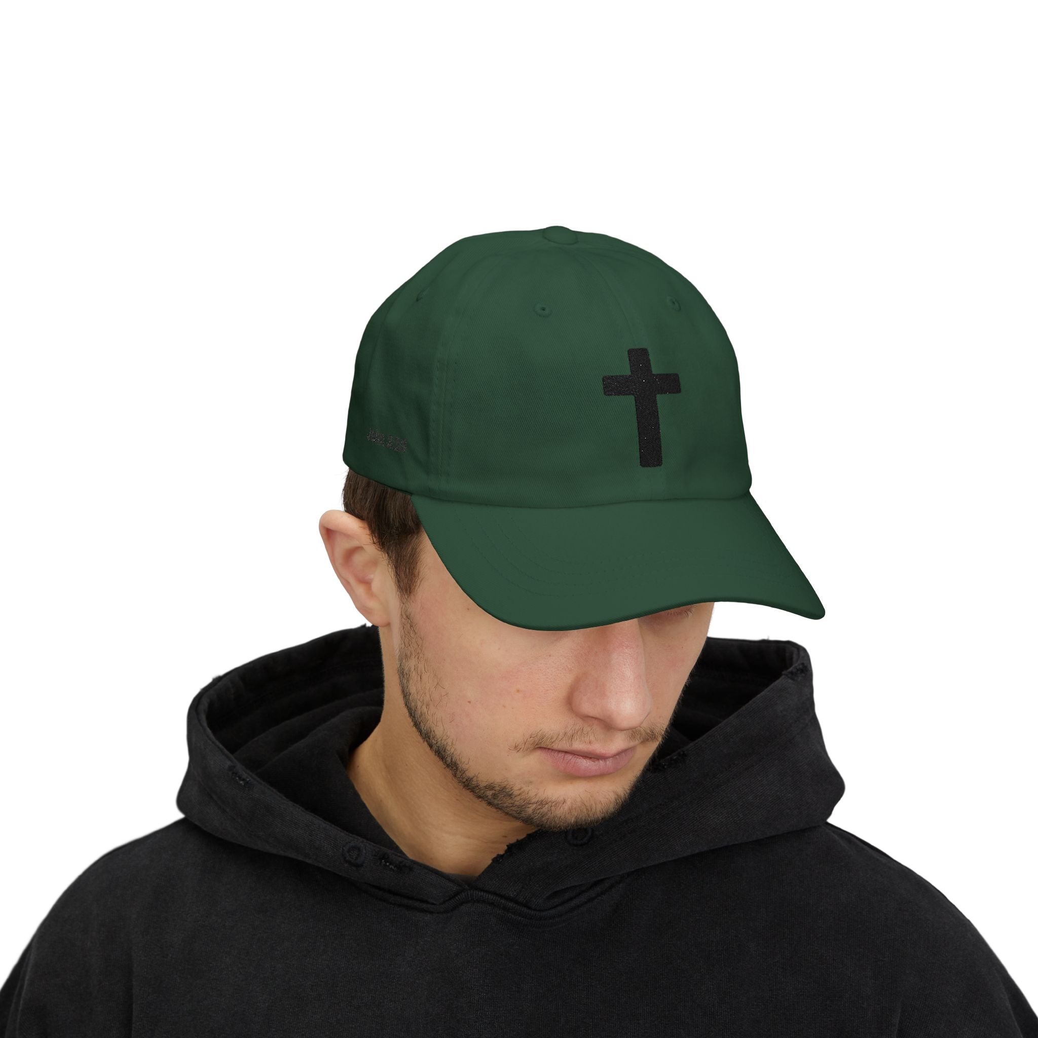 Christian Cross Dad Cap — Minimal Embroidered Faith Baseball Hat