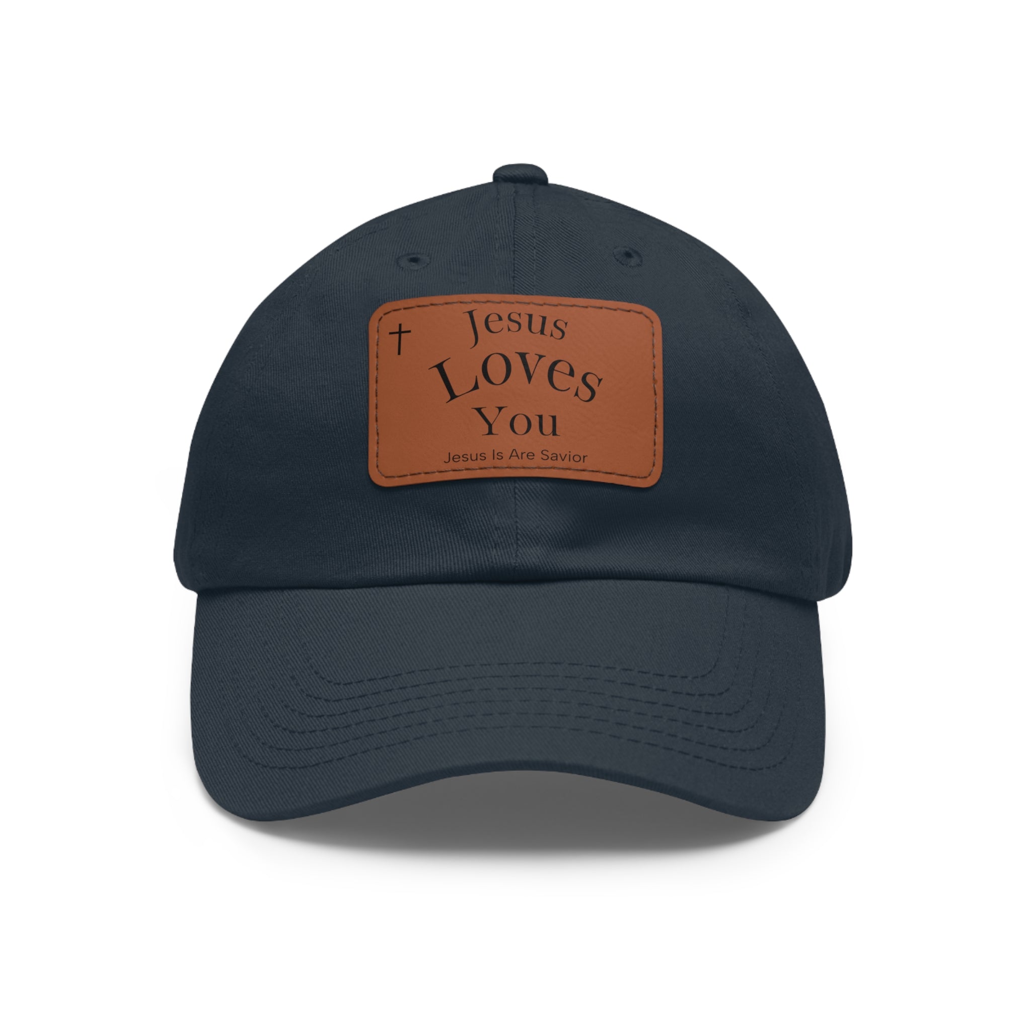 Jesus Loves You Leather Patch Dad Hat — Faith Baseball Cap