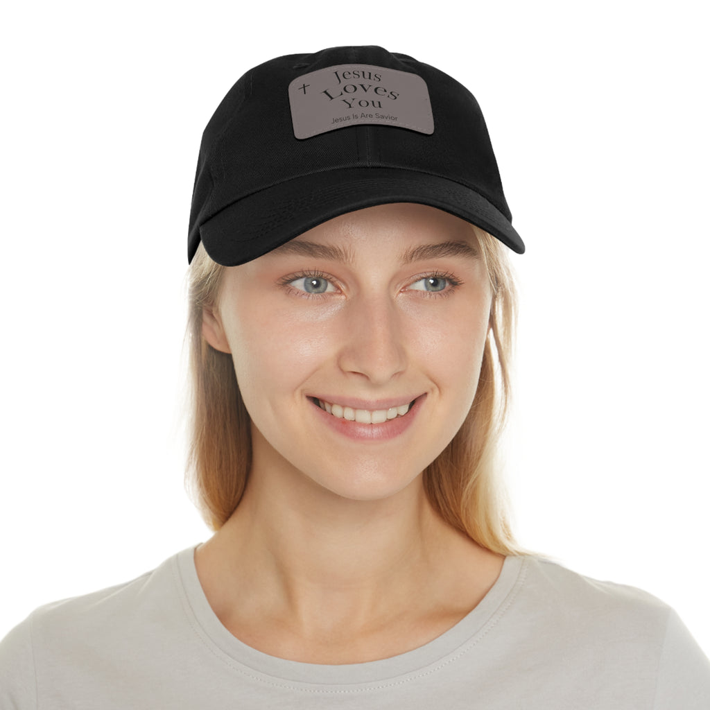 Jesus Loves You Leather Patch Dad Hat — Faith Baseball Cap