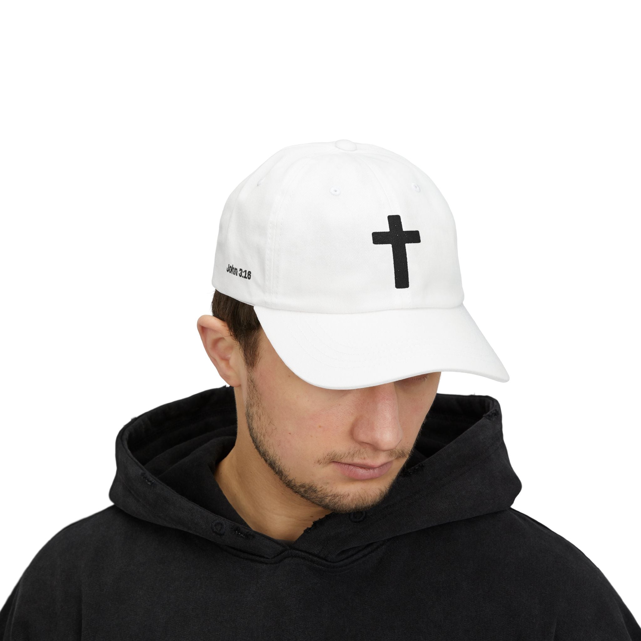 Christian Cross Dad Cap — Minimal Embroidered Faith Baseball Hat